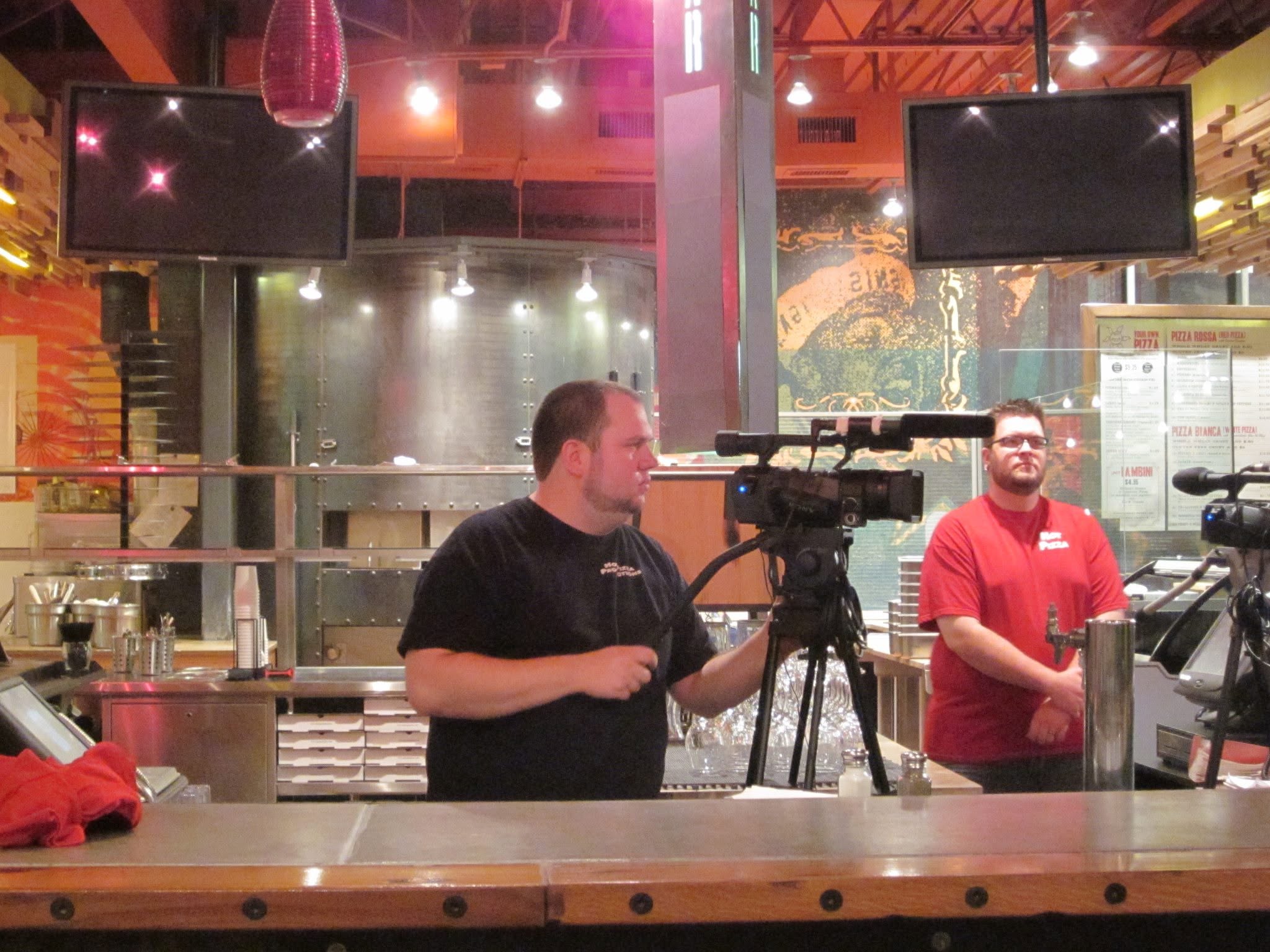 Brandon Prewitt operating the camera on the set of Dough of the Dead, 2012