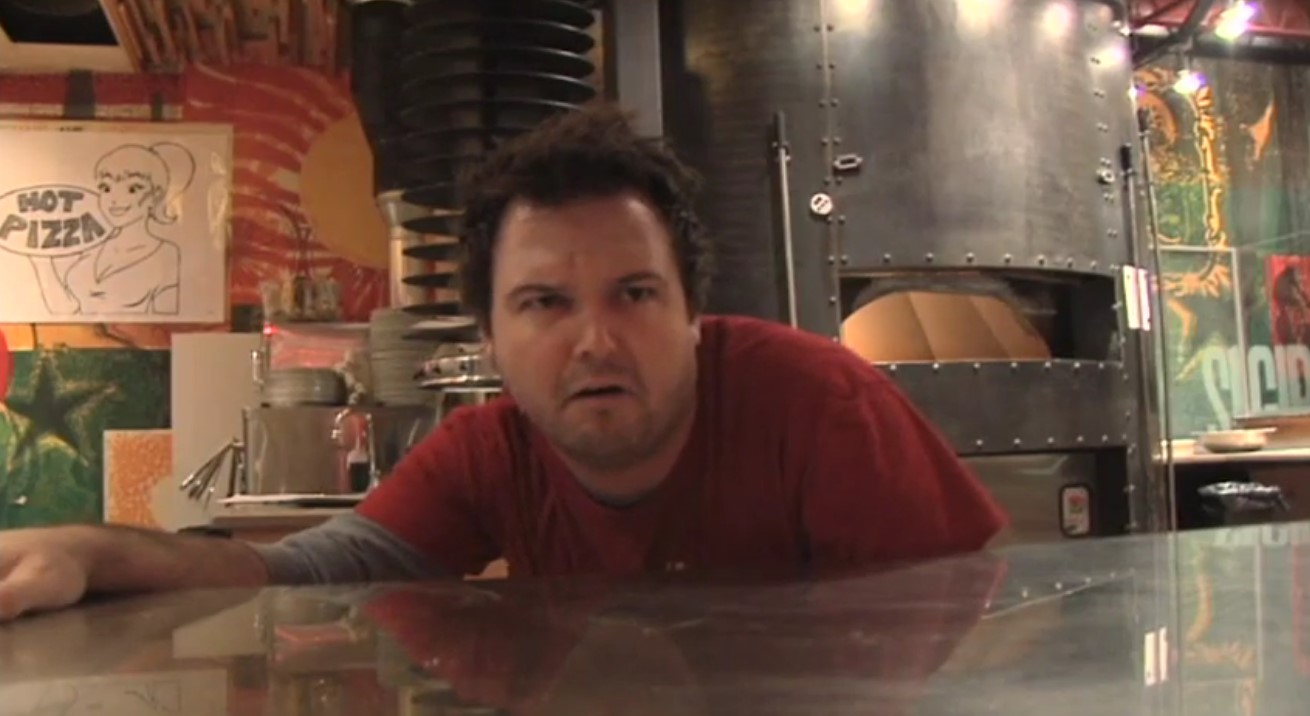Travis Pflanz in character on the set of Dough of the Dead, 2012
